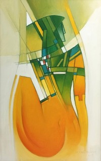 Saeed Kureshi, Crystal Dreams, 18 x 30 Inch, Oil on Canvas, Abstract Painting, AC-SAKUR-012